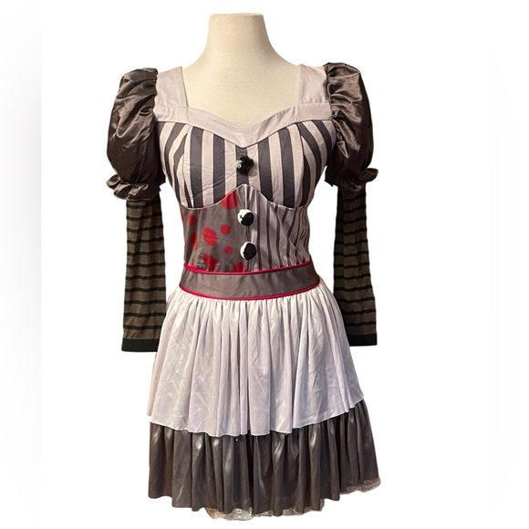 Spooktacular Creations Dresses & Skirts - Creepy Clown Woman Dress Puff Sleeves Halloween Costume Cosplay Adult Size Large